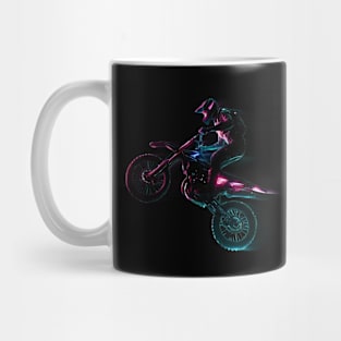 Glowing Neon Motocross Rider Mug